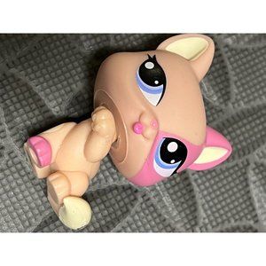 Littlest Pet Shop LPS #1402 Cat Licking Paw 1402 Figure Cake Topper Cupcake Pink